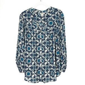Lucky Brand Boho Billowy Button Up Blouse Medium
